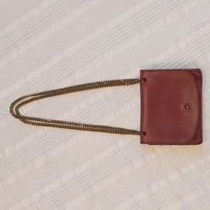 Madewell Chain Leather Crossbody Bag - Burgundy In Cabernet